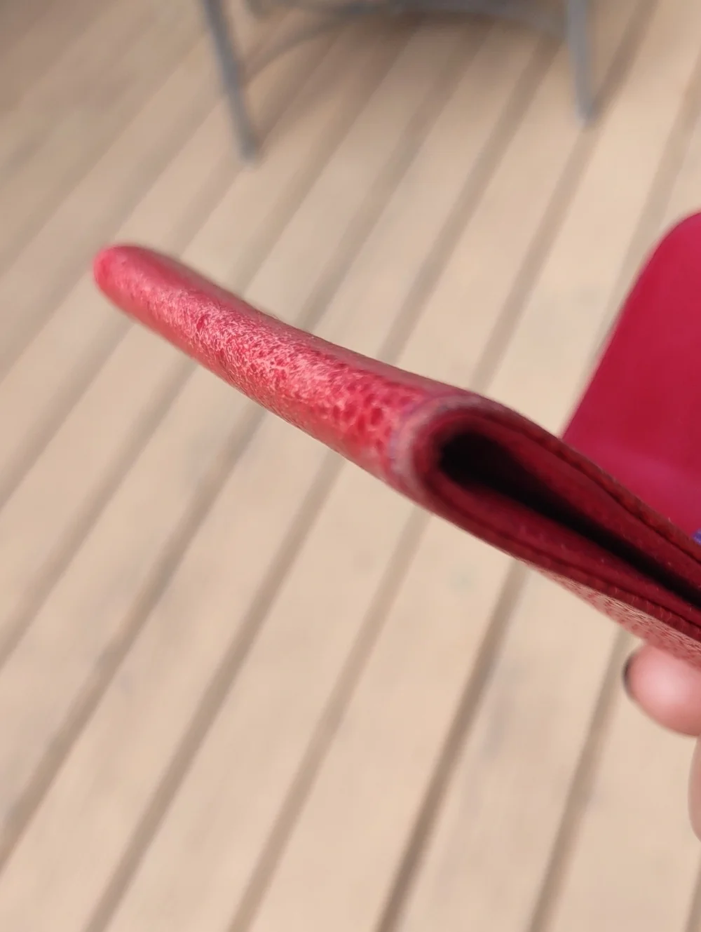 CHANEL Red Quilted CC Embossed Leather Coin Wallet.